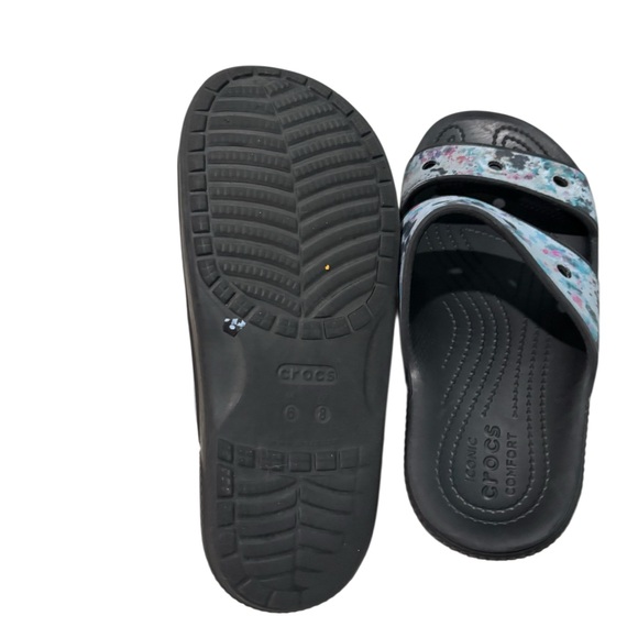 Crocs Classic Crocs Tie-Dye Graphic Slide Sz M 6 W 8 - Picture 3 of 4